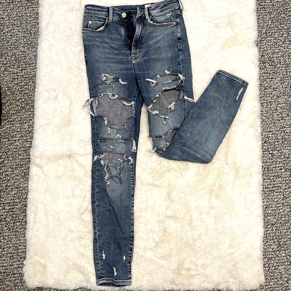 Womens Destroyed Jeggings